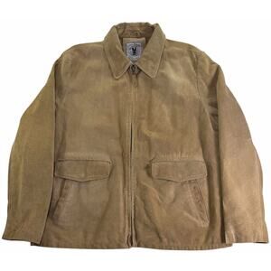 Vintage JLC Tan Suede Men's XL Leather Bomber American Classics Quilted Jacket